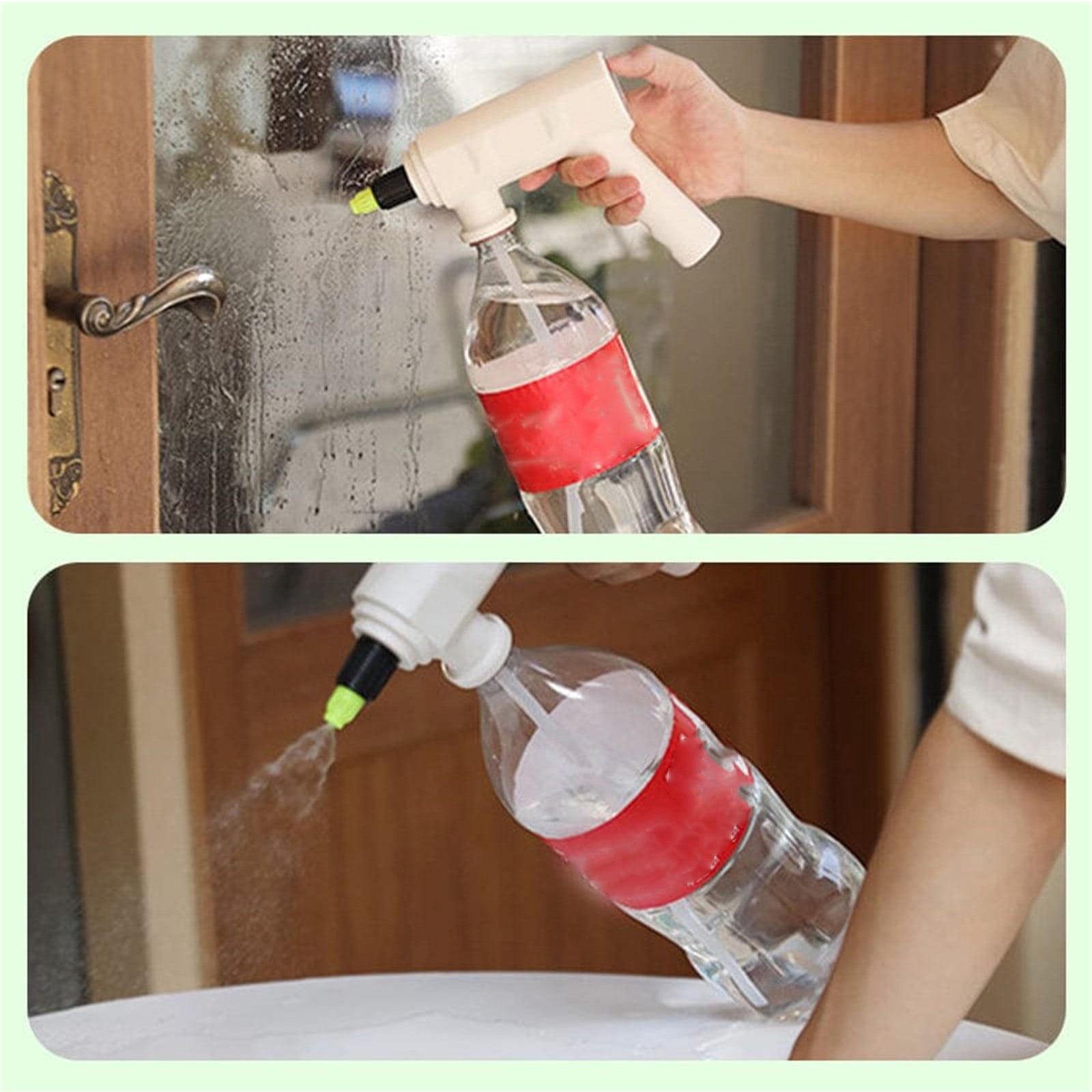 Lunxisen 2 Pcs Rechargeable Sprayer Head Automatic Timing Drip Irrigation System for Garden Lawn Plant Watering Sprinkler Kit