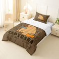 thumbnail image 2 of Manfei Cartoon Orange Fruit Print Twin Comforter Sets,Kawaii Capybara Bedding Set,Brown,Reversible,2 Pieces,1 Comforter and 1 Pillowcase, 2 of 7