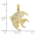 thumbnail image 2 of 10k Gold Religious Guardian Angelfish Cut-out Charm 22.1x17.95mm Wide Pendant Necklace for Women, 2 of 2