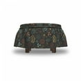 thumbnail image 4 of Botanical Ottoman Cover, Outline Drawn Seed Berry, 2 Piece Slipcover Set with Ruffle Skirt for Square Round Cube Footstool Decorative Home Accent, Standard Size, Multicolor, by Ambesonne, 4 of 5