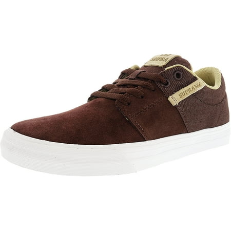Vulc Mens Skateboard Shoes - Supra Men's Stacks Vulc Ii Mahogany / White Ankle-High Fashion Sneaker - 11M