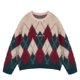 thumbnail image 2 of Suéter de punto grueso retro perezoso para mujer, ropa peluda con rejilla de diamantes rojos y Navidad coreana Gagarich, otoño e invierno, 2 of 4