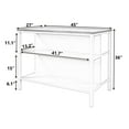 thumbnail image 7 of Kitchen Island with Storage, 45 Inch Solid Wood Kitchen Island Cart, Rustic Butcher Block Prep Table with 2 Open Shelves, Mobile Workstation for Small Kitchen, Walnut and Cream White, 7 of 7