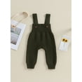 thumbnail image 4 of Wassery Baby Boys Girls Suspender Pants Infant Boy Girl Sleeveless Solid Color Bib Pants 6M 9M 12M 24M 3T Toddler Knit Overalls Jumpsuit, 4 of 9