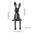 thumbnail image 3 of 1PCS Ceramic Rabbit Figurine Rabbit Statue Shelf Sitter Decor, Long-Eared Sitting Bunnies Sculpture for Home Bookshelf Mantel Elegant Art Decor for Birthday Gift, 3 of 9