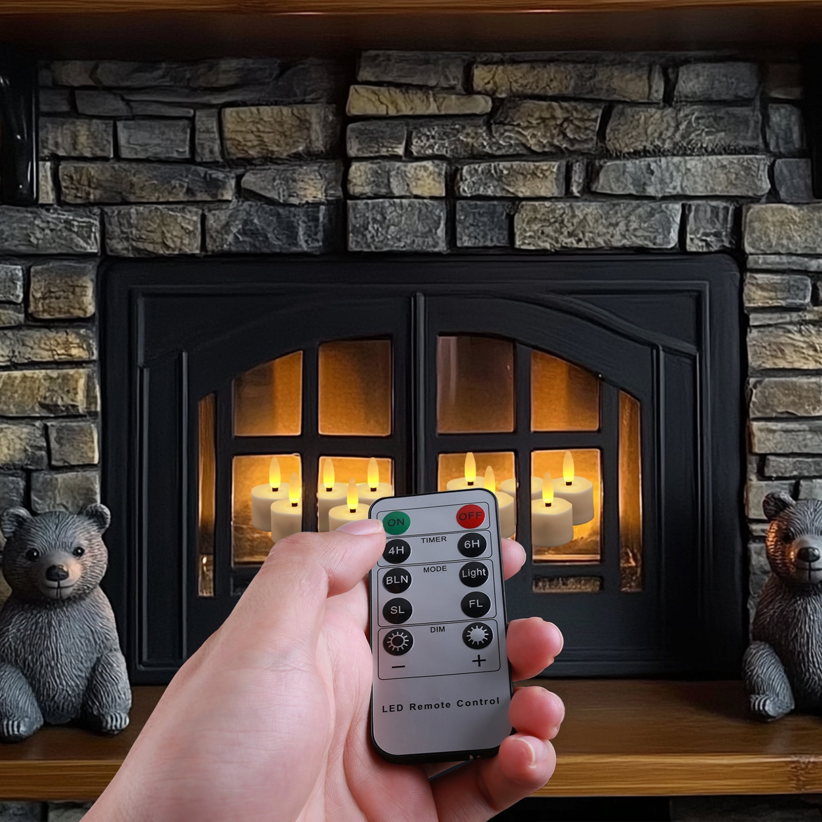Rechargeable Candles Tea Lights 6-Pack with Remote Timer, LED Tea Lights Candles , Rechargeable Flameless Candles for Home Decor Seasonal Decor, Dia 1.5"X H 2.2''