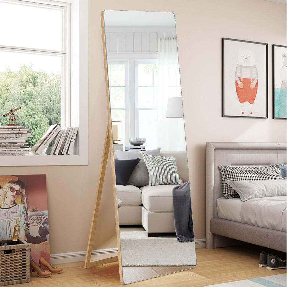 Neutype Full Length Mirror with Standing Holder Floor Mirror Large Wall
