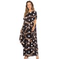 thumbnail image 5 of Sakkas Abeni Women's Short Sleeve Casual Print Long Maxi Cover-up Caftan Dress - Print2 - One Size, 5 of 5