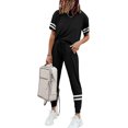 thumbnail image 1 of Womens Short Sleeve Two Piece Outfits Loungewear Sweatsuit Sets Outfits Athletic Tracksuits, 1 of 6