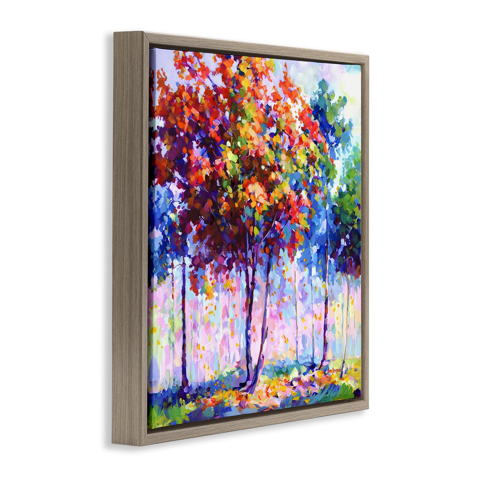 Stupell Industries Shades Of Solitude Landscape & Nature Painting Brown Floater Framed Canvas Art Print Wall Art, 25 x 25