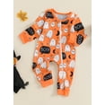 thumbnail image 3 of Suealasg Newborn Baby Boys Girls Halloween Outfit Long Sleeve Ghost Pumpkin Santa Claus Print Romper Jumpsuit 3 6 12 18 Months Infant Christmas Clothes, 3 of 7