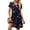 Navy, variant on Women's Casual Short Sleeve Star Print Dress, V-Neck Loose Summer T-Shirt Dress with Pockets, Red, Size S-XXL