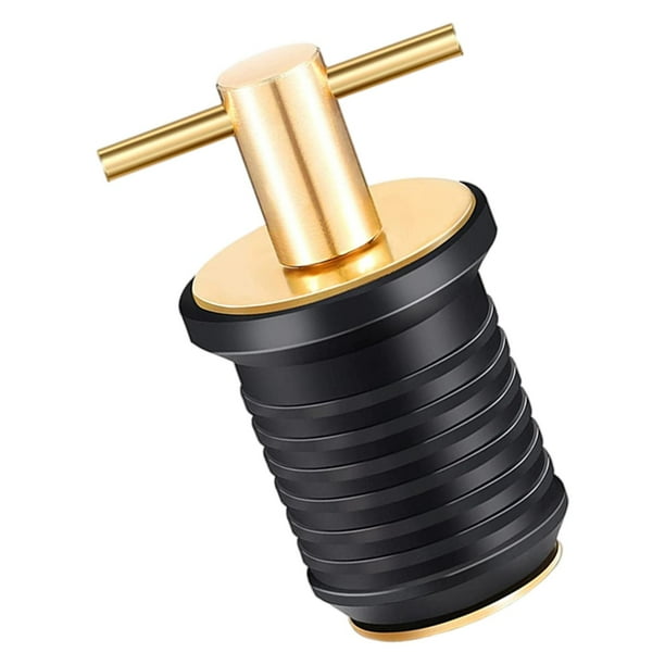 Tapón de drenaje para embarcaciones, apto para orificios de 3/4" o 1-1/4", con mango en T, ajustable. Latón 19mm
