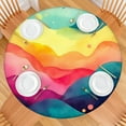 thumbnail image 2 of Colorful Tie Dye Wave Pattern Round Fitted Tablecloth with Elastic Edge,Dining Table Cover Waterproof,Outdoor Round Tablecloth for Camping,Dining,Indoor and Outdoor, 2 of 7