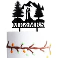 thumbnail image 1 of HAHADAXA Mountain Wedding Cake Topper, Outdoors Wedding Cake Topper, Mr & Mrs Kiss Cake Topper, Hiking Wedding Cake Topper, Forest Theme Cake Topper, Mountain Cake Topper, 1 of 7