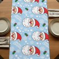 thumbnail image 5 of Table Runners 60 Inches Long Dress Scarves, Merry Christmas Farmhouse Kitchen/Dining Table Runner, Small Coffee Tablerunners, Santa Claus Xmas Winter Leaves Snowflake Sky Blue 13x60 Inch, 5 of 9
