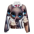 thumbnail image 5 of Jackets for Women Winter Coat Jackets Flannel Stand Collar Jacket(Cute Cat with Milkshake,Size:S-4XL), 5 of 7