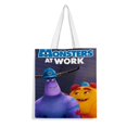 thumbnail image 1 of EGmoda: Monsters at Work Bolso de tela con estampado de lienzo para mujer, bolsa de compras reutilizable y estética, con cremallera interior, regalo para mujer, 35 × 40 cm., 1 of 6