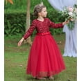 thumbnail image 4 of Girl Long Gown Dress Sparkle Sequins Kids Wedding Bridesmaid Pageant Party Formal Long Gown Princess Tulle Flower Girl Dresses 4-12 Years, 4 of 10