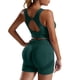 thumbnail image 4 of Conjunto de yoga sin costuras para mujer con estampado tie dye: pantalones cortos de cintura alta que realzan las caderas, nailon y spandex, tallas S-L, 4 of 5