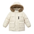 thumbnail image 2 of Auroural Girls Winter Jackets 7-8 Children's Winter Solid Color Long Sleeves Hooded Zipper Quilted Coat Keep Warm Coat Kids 5-12 Year, 2 of 7