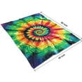 thumbnail image 4 of Rainbow Tie Dye Mandala Pattern Blanket,Comfortable Soft Lamb Wool Throw Blanket,All Season,Warm Lightweight Blankets for Sofa Bed Couch Living Room Chair,60"x80", 4 of 4
