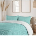 thumbnail image 6 of Ambesonne Stripes Duvet Cover Sets, Simple Aquatic Doodle Waves, 2-Queen, Seafoam Pale Blue, 6 of 7