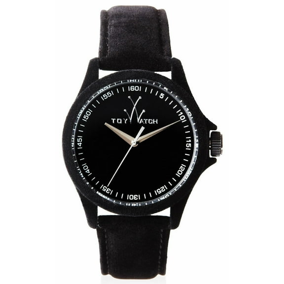 Sartorial Only Time Black Dial Black Velvet-covered Leather Ladies