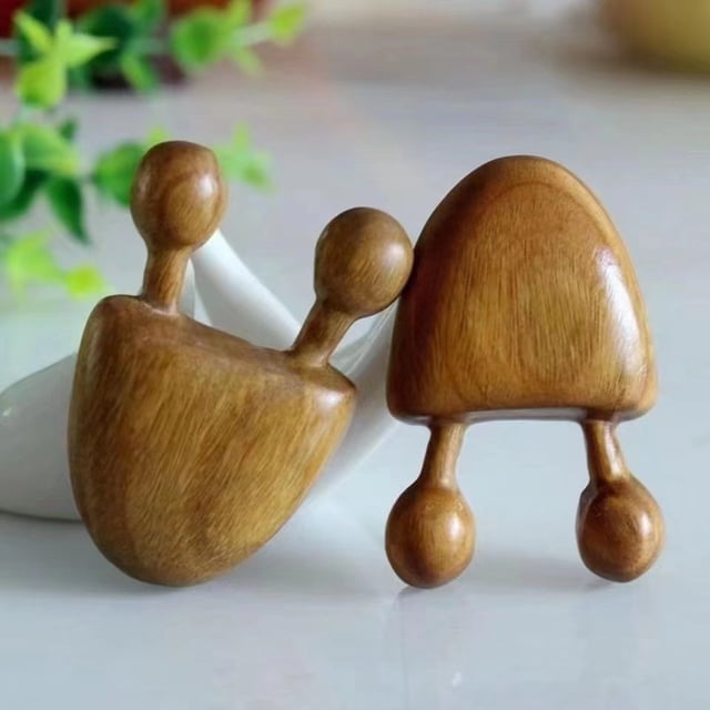 2PCS Sha Massager para la cara, herramienta de masaje de raspado Guasha de madera de sándalo natural para la cara, ojo cuello cuerpo músculo relajante previene