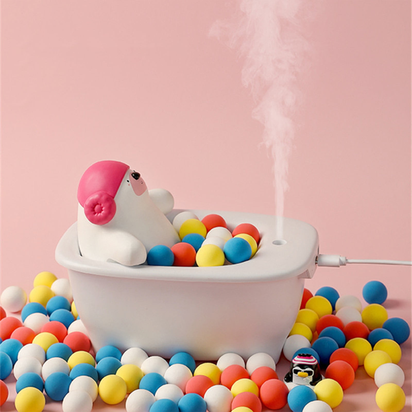 RAPOBRIX Polar Bear Bathtub Humidifier - Aroma Diffuser White Bear Spa Steam Essential Oil Mist for Bedroom