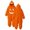Orange, variant on HNMKIU Pumpkin Hooded Onesie Pajamas, Loose Fit Halloween Homewear Soft Plush Unisex Cosplay For Night Party Red,XL