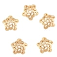 thumbnail image 1 of Paquete de 5 tapas de cuentas de flores de 6 mm para la fabricación de joyas, joyería calada y manualidades. Oro, 1 of 9