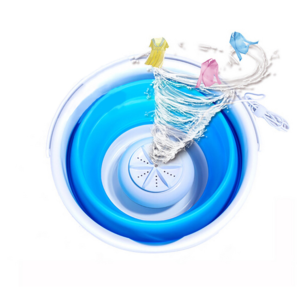 Folding Washing Machine Portable Bucket Turbine Washer Compact Electric