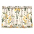 thumbnail image 7 of Yayeee Kitchen Curtains Tier Pair Light Filtering 27"x24" Rod Pocket Short Cafe Window Panel, White Rabbits, 7 of 7