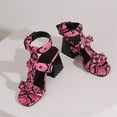 thumbnail image 4 of Vedolay Dressy Sandals Women's Platform Casual Ankle Strap Wedge Comfortable Sandals,Hot Pink 6.5, 4 of 5