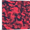 thumbnail image 1 of ARTCANVAS Berry Pink Black Maroon Camo Camouflage Pattern Canvas Art Print - Size: 12" x 12" (1.50" Deep), 1 of 9