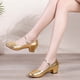 thumbnail image 5 of Zapatos de baile para mujer y niña, calzado de salón latino, moderno, práctica de Salsa, punta cerrada, cuadrado, suela de goma suave, 5 of 5