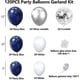 thumbnail image 2 of Kit de arco de globos de confeti azul marino, plateado y blanco, 120 piezas de 12 pulgadas, 10 pulgadas, 5 pulgadas, kit de arcos de guirnalda de látex para graduación, cumpleaños, boda, aniversa, 2 of 5