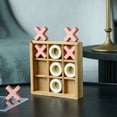 thumbnail image 5 of Mainstays By Becky G. & Alejandra 6" Wood Tic Tac Toe Tabletop Decoration, Pink & Natural, 5 of 9