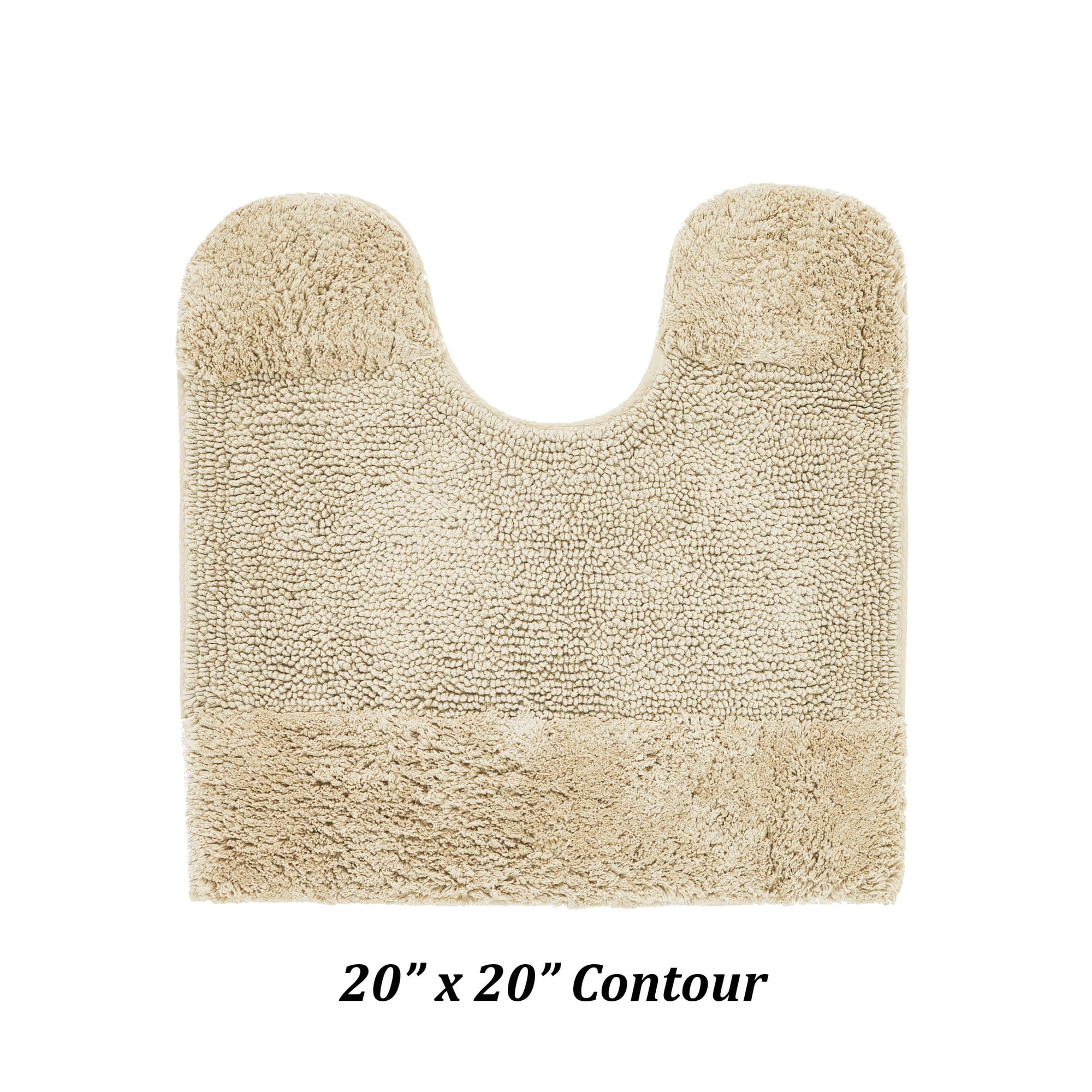 Better Trends 20" x 20" U-Shape Toilet Rug 100% Cotton Non Slip Tufted Contour Bath Mat, Water Absorbent Bathroom Rug (Sand) Granada Collection