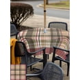 thumbnail image 5 of Square Outdoor Tablecloth With Umbrella Hole And Zipper– Red Brown Plaid Waterproof Patio Table Cover for Party, Picnic, Backyard, 60"x60" , Country Farmhouse Checkered, 5 of 8