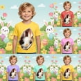 thumbnail image 3 of Girls Easter Medium Shirts Trendy Loose Fit Blue Eggs-Cavator Graphic Easter Story Tshirt Kids Easter Hop Toddler Short Sleeve Top, 3 of 5
