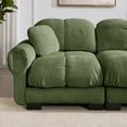 thumbnail image 6 of HUMEHA 2-Seat Modular Sectional Sofa Green Cloud Couch, Comfy Glossy Chenille Loveseat with Petal-Shaped Cushions & Padded Armrests for Living Room Apartment, 6 of 13