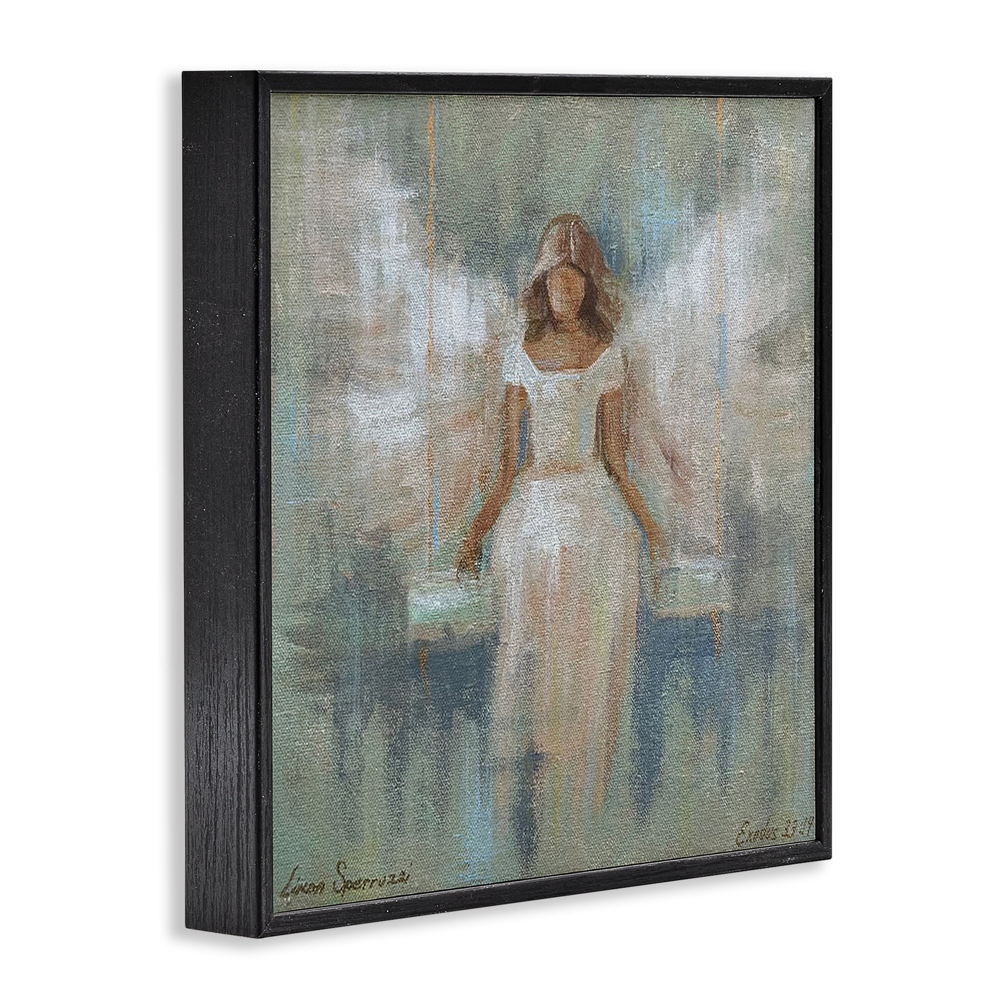 Stupell Industries Dreamlike Restful Angel Black Framed Giclee Art, design by Linda Sperruzzi