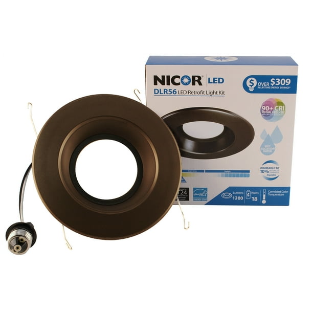 NICOR Lighting 5/6-Inch Dimmable 1200-Lumen 5000K LED ...