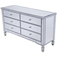 thumbnail image 3 of Pemberly Row 6 Drawer rary Mirrored Dresser in Antique Silver, 3 of 13