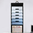 thumbnail image 1 of Organizador de archivos de pared para colgar, portátil de 6 bolsillos para viajes de negocios en casa y escuela azul, 1 of 8