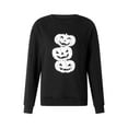 thumbnail image 4 of Franhais Women’s Halloween Sweater, Halloween Pumpkin Print Long Sleeve Loose Sweater, 4 of 9