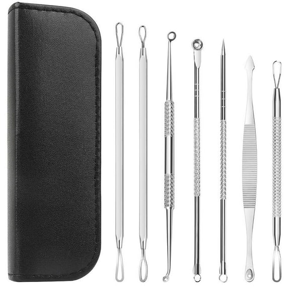 Blackhead Remover Tools, 7 Pcs Stainless Pimples Comedone Extractor Removal Tool,Blackhead Tweezer Pimple Extractor Acne Removal Tools