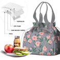 thumbnail image 4 of Pioneer Flower Floral Print Pattern Drawstring Lunch Bag Women - Drawstring Lunch Bag Insulated for Work Office - Stain-Resistant Large Lunchbags for Women with Multi-Pockets, 4 of 6
